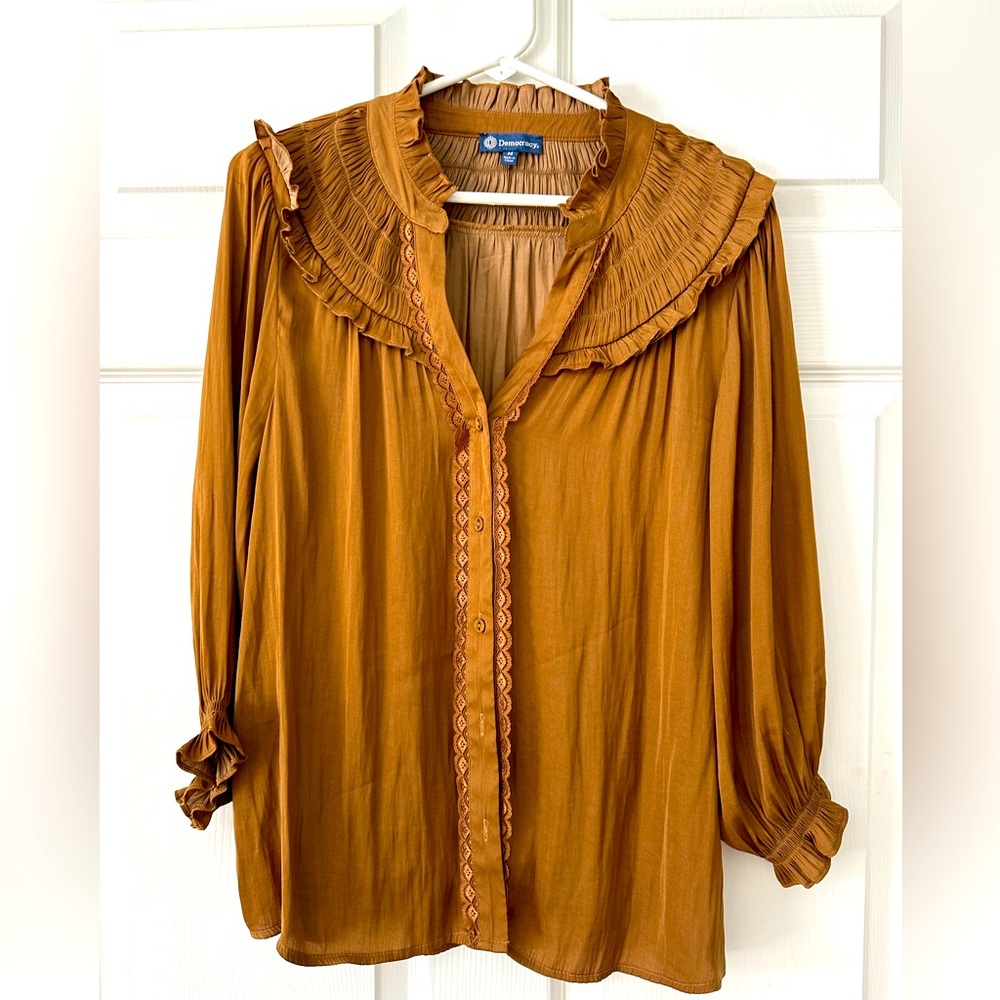 Democracy Ruffle Blouse, Size M